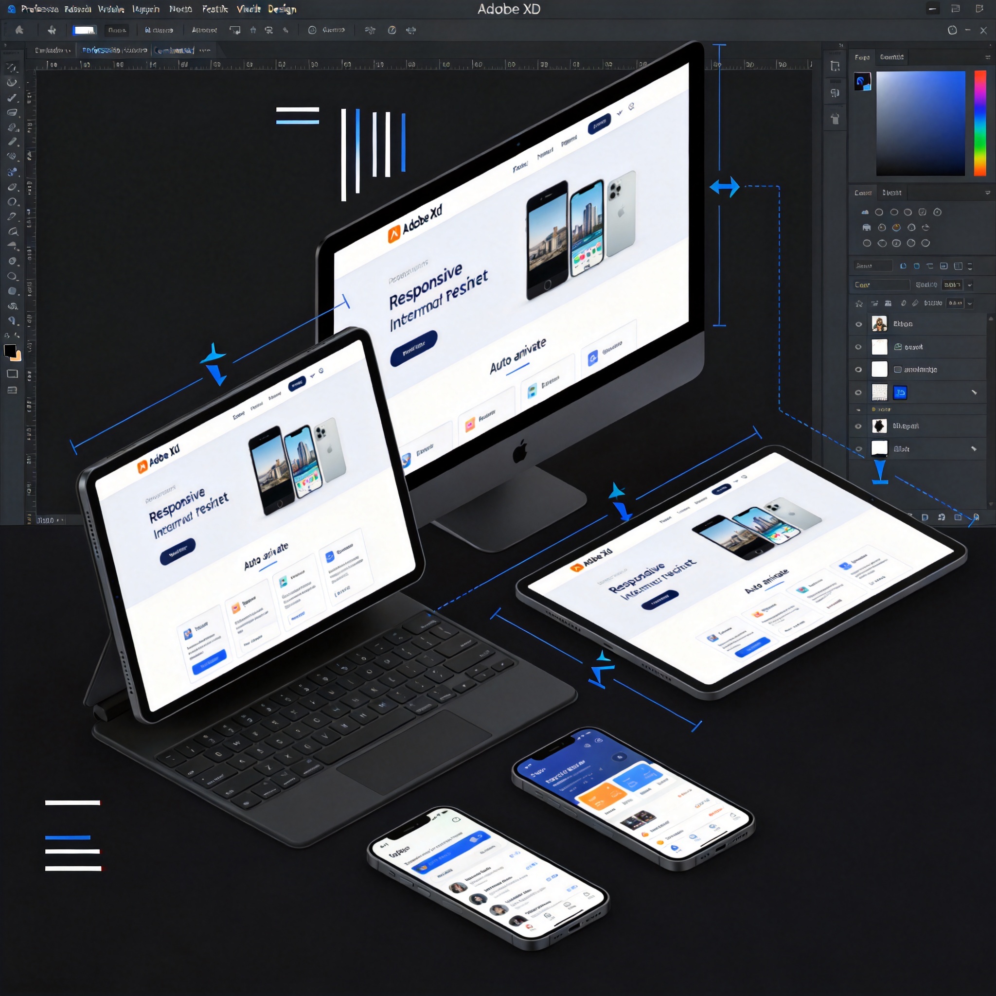 Adobe XD交互原型制作界面